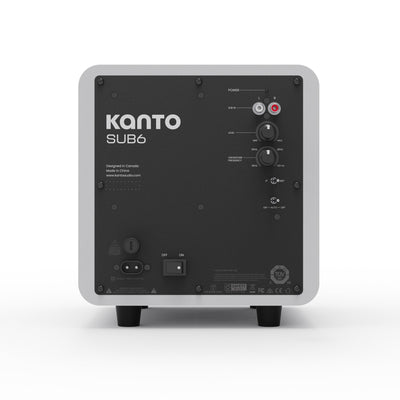 Kanto SUB6 200W 6 Inch Vinyl Subwoofer - Matte White with White Grill