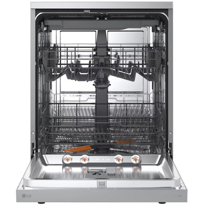 LG DF273FVS TrueSteam QuadWash WiFi Connected Full Size Freestanding Dishwasher 14 Place Settings Silver