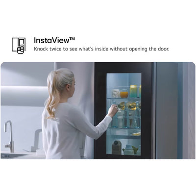 LG GSXE91EVAD 628L InstaView Non-Plumbed Frost Free American Fridge Freezer Essence Black Steel
