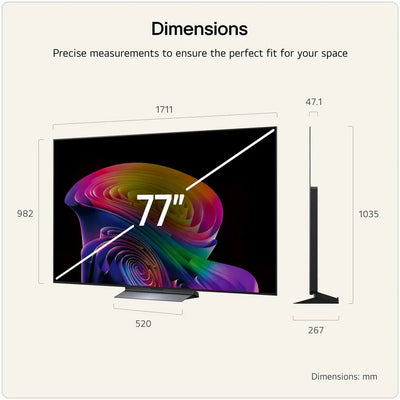 LG OLED77C66LB 77 Inch OLED evo AI C6 4K Ultra HD HDR Smart TV 2026