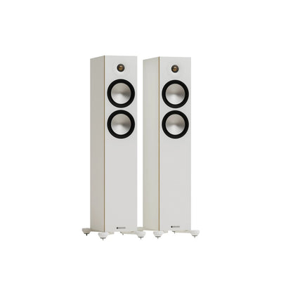 Mission 778X Integrated Amplifier Silver with Monitor Audio Bronze 300 7G Floorstanding Speakers White Pair HiFi Package