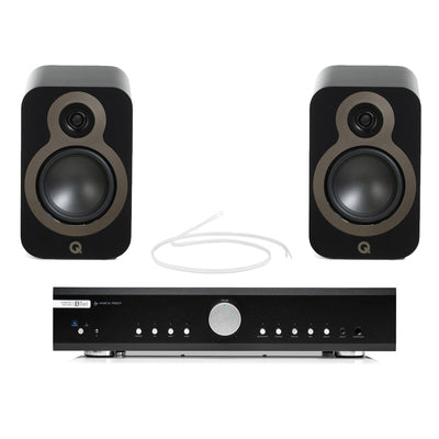 Musical Fidelity B1xi Integrated Amplifier with Q Acoustics 3020c Bookshelf Speakers Pair Black