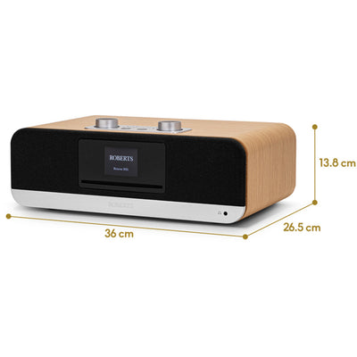 Roberts Stylus Luxe Direct Drive Turntable and Blutune 300L DAB+ BT CD USB Sound System Wood HiFi Package