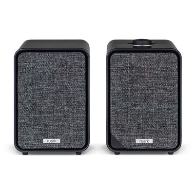 Ruark MR1 MK3 Active Bluetooth Speakers Pair with Built-in MM Phono Preamplifier - Charcoal Black