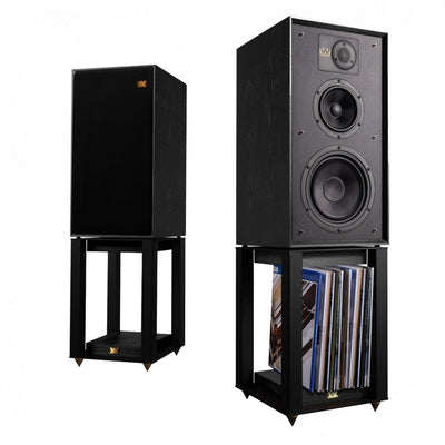 Ruark R610 Music Console Charcoal with Wharfedale Linton Heritage Standmount Speakers Black with Matching Stands
