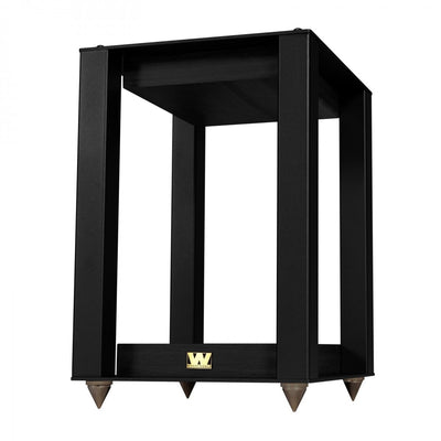 Ruark R610 Music Console Charcoal with Wharfedale Linton Heritage Standmount Speakers Black with Matching Stands