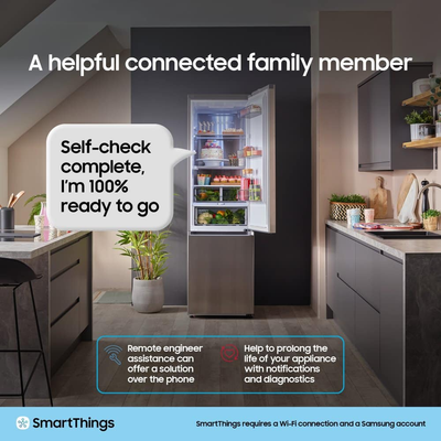 Samsung Fridge Freezer RB38C636DB1/EU Series 6 SpaceMax 70/30 Smart Non Plumbed Frost Free Black - Clearance