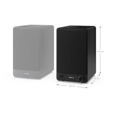 Sharp CP-SS30 BK Bluetooth 2-way Active Bookshelf Speakers Pair Black - Clearance
