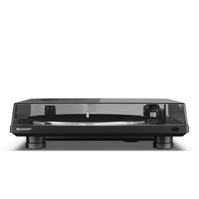 Sharp RP-TT100 Fully Automatic Bluetooth Turntable with CP-SS30 BK Active Bookshelf Speakers Pair - Black