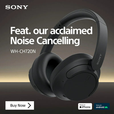 Sony PS-LX3BT Wireless Bluetooth Turntable with WH-CH720N Wireless Noise Cancelling Headphones - Black