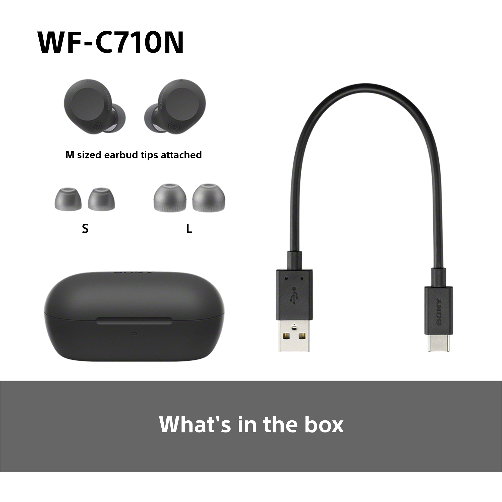 Sony WFC-710N Wireless Noise Cancelling Bluetooth Earbuds Black