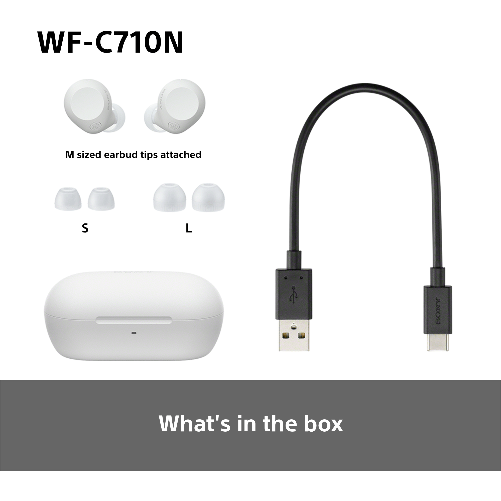 Sony WFC-710N Wireless Noise Cancelling Bluetooth Earbuds White
