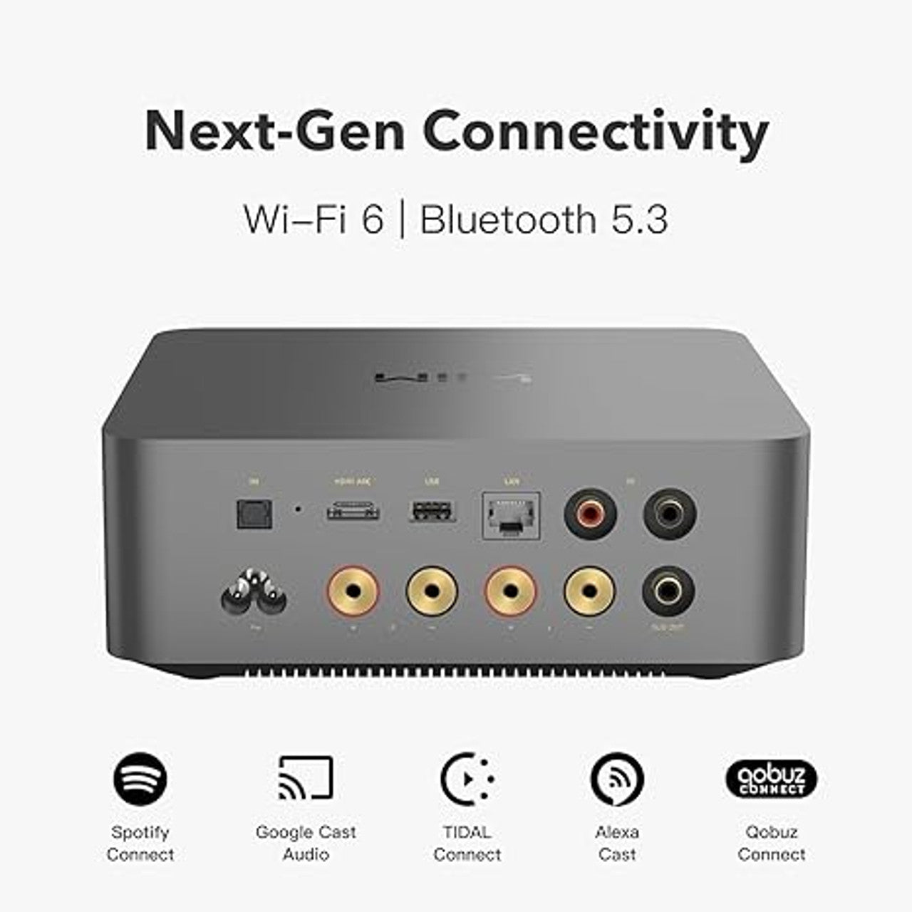WiiM Amp Ultra Streaming Amplifier Grey with Klipsch RP-600M II Bookshelf Speakers Walnut - HiFi Package