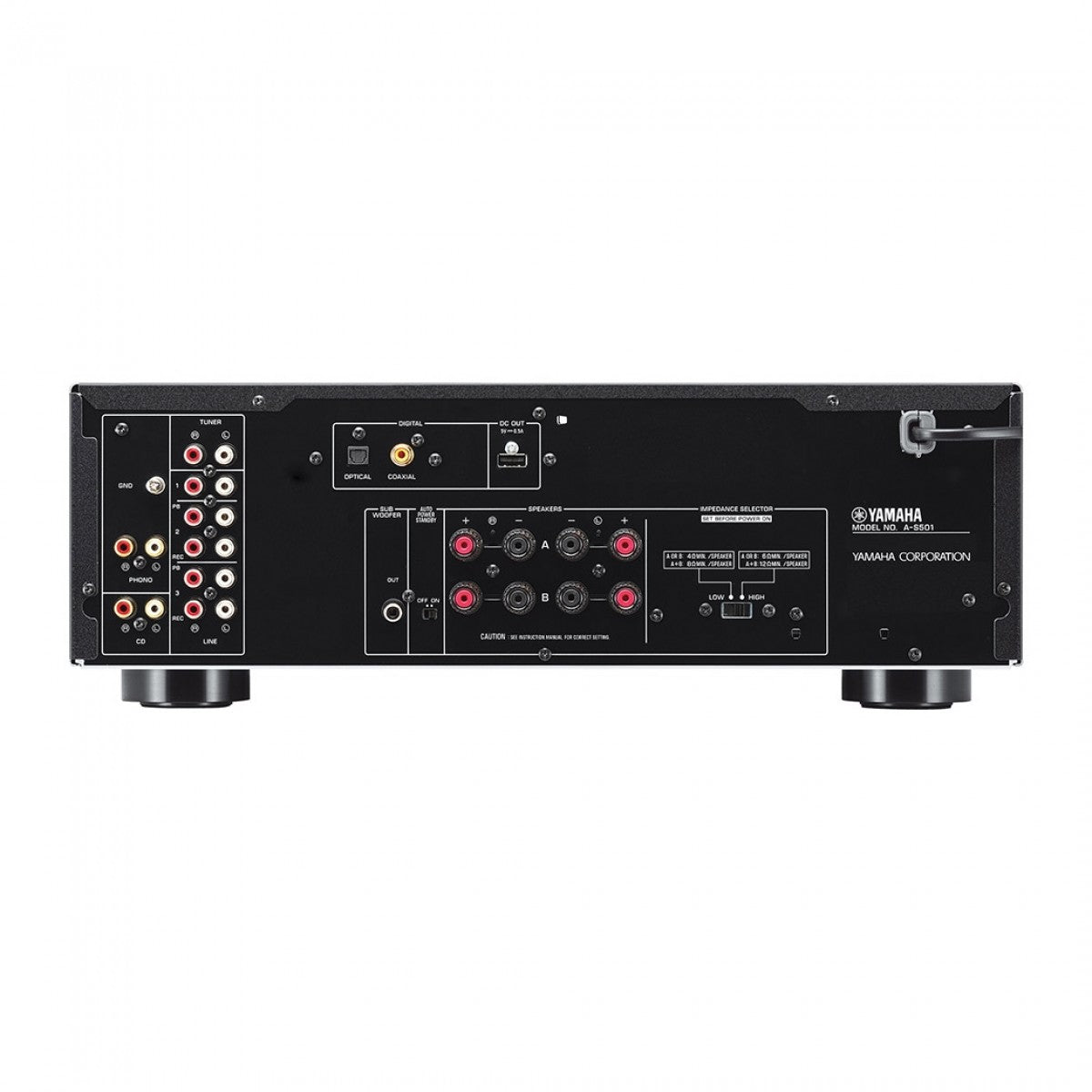 Yamaha AS501 Integrated Amplifier with Bowers & Wilking 606 S3 Standmount Speakers Pair Black HiFi Package